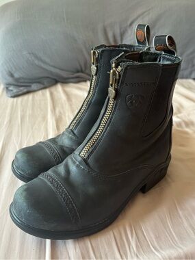 Ariat Women’s Black Leather Zip Paddock Roper Boots - Size 5.5 B Western Rodeo